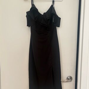 Lulu's Black One Shoulder Dress